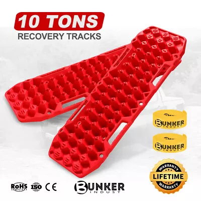 BUNKER 10T Sand Tracks Recovery Board Track 10 Tons Mud Snow Grass 4WD Red X2 • $69.95