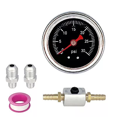 Liquid 0-30psi Fuel Pressure Gauge Regulator Gauge 1/8  NPT W/ 6AN Adapter • $19.87