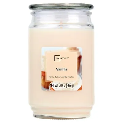 Mainstays Vanilla Scented Single-Wick Large Jar Candle 20 Oz. • $10.99