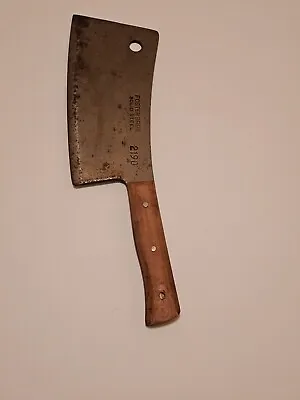 A Old Antique Meat Cleaver Butcher 7” Blade 13 7/8 ” L Marked 7 Foster Bros • $85
