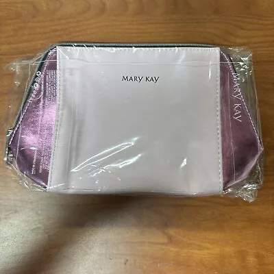 Mary Kay Cosmetic Bag Pink  Collection  Makeup Bag  Shiny  Zippered NEW In Bag • $10