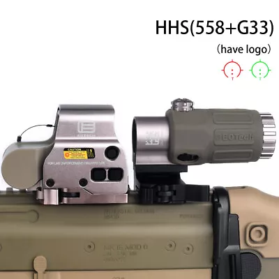 $99.99 • Buy HHS Holographic 558 Sight Red Green Dot Airsoft Hunting Scope With G33 Magnifier