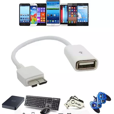 Micro USB 3.0 OTG Host Cable Adapter For Samsung Galaxy Note 3 S5 I9600 G900 • $1.39