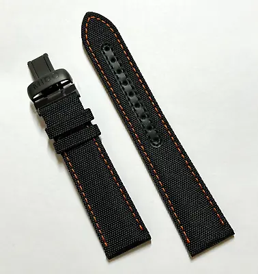 Original MIDO Commander 21mm M021407A Black / Orange Canvas Watch Band Strap • $119