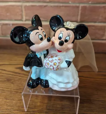 HTF Gift Mickey & Minnie Mouse Disney Bride Groom Wedding Cake Topper Figurine • $19.97