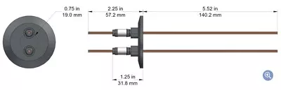 $155 • Buy Electrical Feed Through, Kurt J. Lesker EFT0523098B, 2 Connector Pins 