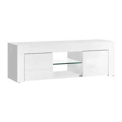 $96.99 • Buy Artiss 130cm High Gloss TV Stand Entertainment Unit Storage Cabinet Tempered ...
