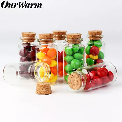 £12.28 • Buy 12/24/48pcs 25ml Mini Empty Clear Glass Jars Vials W/Cork Stoppers Tiny Bottles