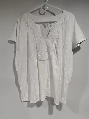 PureJill Sz 2X White Embroidered Shirt Top Pure J. Jill • $19.99