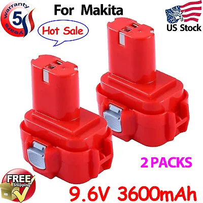 2Pack For Makita 9.6 Volt 3.6Ah NiMh Battery 9100 9120 9122 9133 9134 9135 6222D • $230
