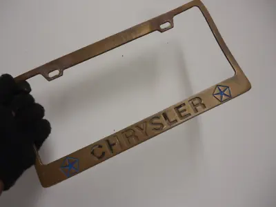 Vintage Chrysler Solid Brass License Plate Bracket Frame Logo Car Truck • $95