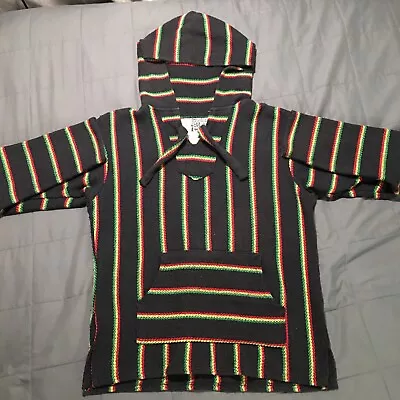 Original Senor Lopez Mexican Pancho Hoodie Rasta Color Medium Chest 22' Stoner • $28.95