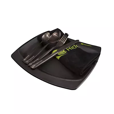 £20.94 • Buy RidgeMonkey Plate & Cutlery Set Standard DLX Melamine Fishing Camping Outdoor