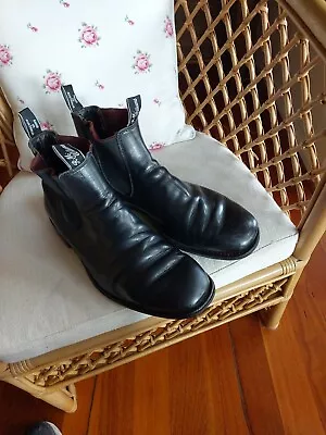 Rm Williams Boots Black Mens 12xvery Widecomfort Craftsman • $150