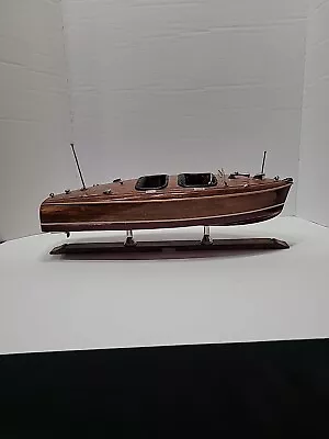 Vintage Wooden Model Boat 18  X 7  • $200