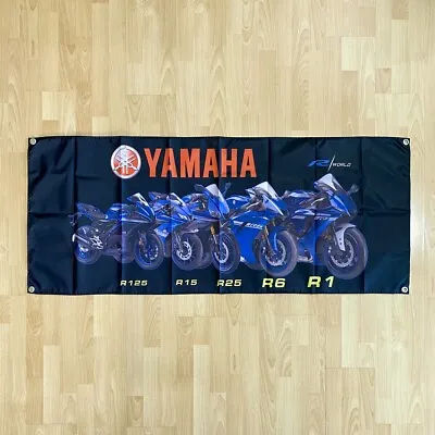 Yamaha Flag R1 R6 R25 R15 R125 Motorcycle Racing Banner R World Art Poster 2x5ft • $21.99