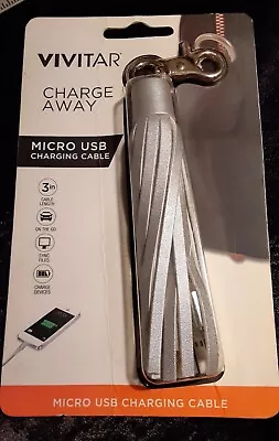 Vivitar ChargeAway 3  Micro USB Charging Cable Tassel Android Samsung Silver • $6