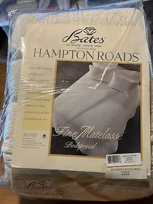 Vintage Bates Of Maine Hampton Roads Natural Matelasse Bedspread - Queen Size • $349.95