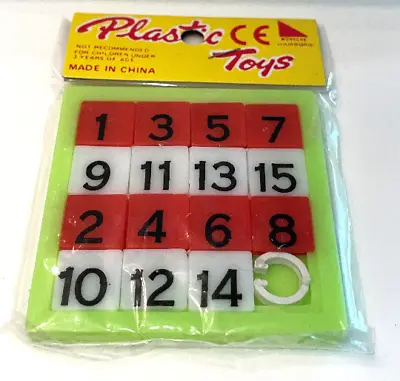 Vintage Slide Number Plastic Puzzle Toy Novelty Prize Party Favor NEW Old Stock • $9.99