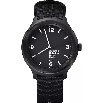 Mondaine Helvetica No1 Bold Steel Black Dial Mens Quartz Watch MH1.B1221.NB • $199