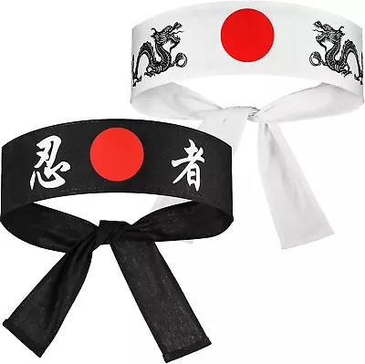 Bushido Hachimaki Headband 2 Pieces Samurai Japanese Headband Sushi Chef  • $18.99