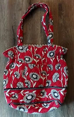 VERA BRADLEY Cinch Tote Bag Retired Red Deco Daisy Purse  • $20.40