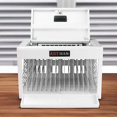 16 Bay Charging Cabinet For Laptop Chromebook Locking Charging Station-WHITE • £323.80