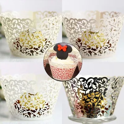 £8.38 • Buy 50 X/set Filigree Vine Cupcake Wrappers Lace Cases Laser Cut Wedding Birthday