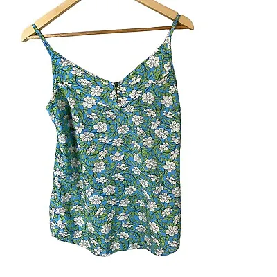 Cabi Womens Cottonwood Vine Cami Sz Small Blue Green Floral Rayon • $7