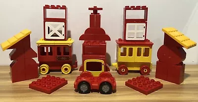 Lego Duplo Bulk Lot Mix Red Bricks 44 Pieces Car Train Carriages Windows Roof • $30