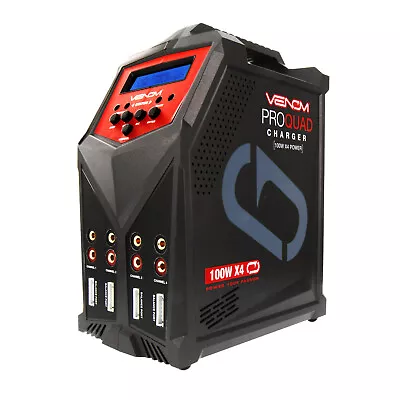 Venom Pro Quad 100W 7A 4-Port AC/DC LiPo LiHV & NiMH Battery Balance Charger • $229.95