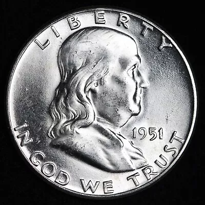 Gem Bu Uncirculated Unc Ms 1951 Silver franklin Half Dollar brilliant Luster • $45.24