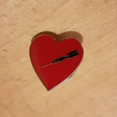Love Heart With A Dart Pin Badge. Love Darts B012 • £1.29