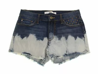 Else Juniors' Eugenie Embellished Raw Hem Denim Shorts - Blue - Size 28 • $11.59