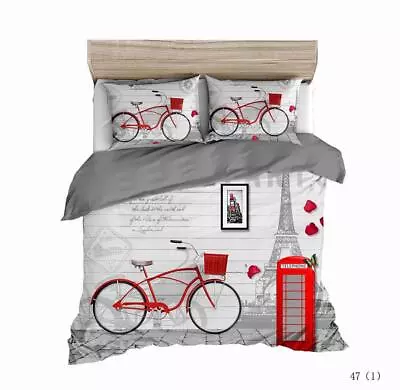 Fun Bike Travel Print Quilt Duvet Cover Set Soft Pillowcase Bedclothes Bedding • $63.99