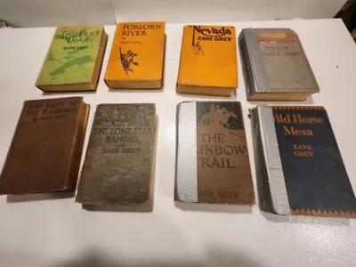 Lot Of 8 Zane Grey Western Hard Cover Books 1900's-1920's Various Conditions   • $7.99