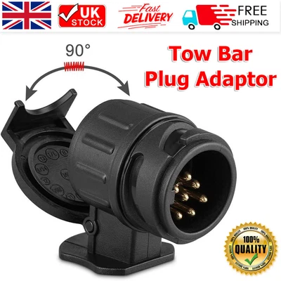 13 To 7 Pin Trailer Truck Electric Towing Converter Tow Bar Plug Adaptor Socket • £5.99