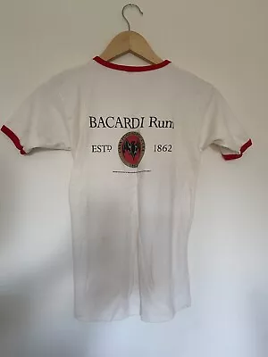 Bacardi Rum Red & White Logo T Shirt Size XS Merch • £0.99