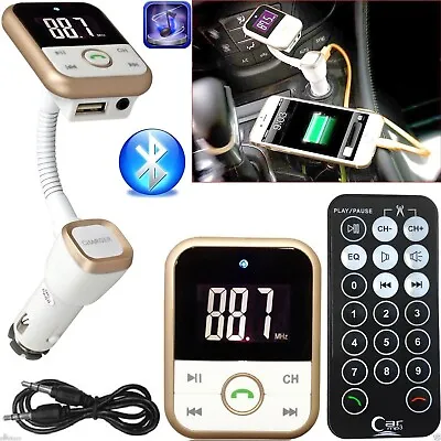 Car Wireless Bluetooth FM Transmitter MP3 Player USB Car Charger Adapter UK • £10.60