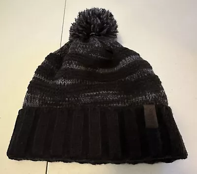 Adidas Beanie Hat Recon Ballie Men’s Lined Cuffed Pom Knit Black/Gray Beanie • $10.87