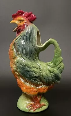 Saint Clément Vintage French Barbotine Majolica Gallic Rooster Absinthe Pitcher • $225