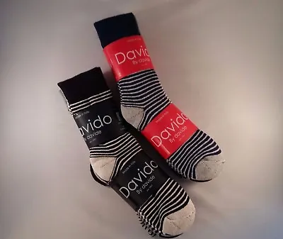 Davido Mens Socks Crew 100%cotton Made In Italy 6 Pack Strip Size 9-11 • $19.50