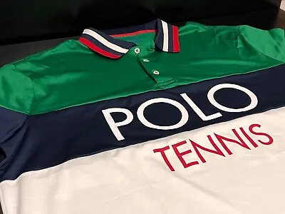 NEW Polo Ralph Lauren PERFORMANCE TENNIS 1967 Shirt Multi Green US Open • $88.88