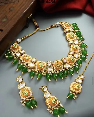 Bollywood Indian Jewelry Necklace Set Kundan • $34.99