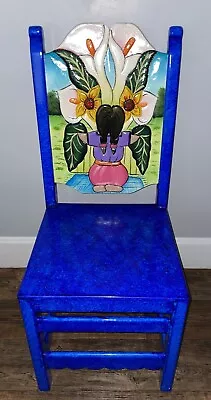 Beautiful Mexican Chair- Hand Painted And Hand Carved • $60