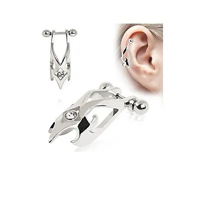 £5.99 • Buy Cuff Earring - Cartilage Upper Ear Helix Piercing - Top Ear Bar Stud Shield Ring
