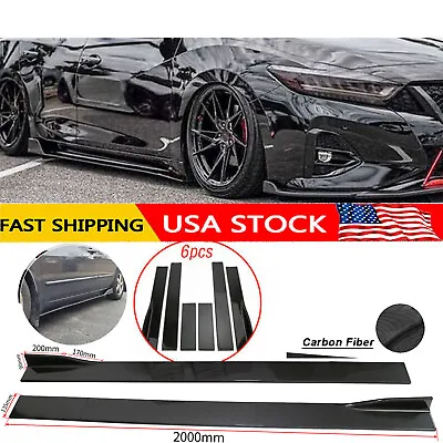 Side Skirt Extension Lip Body Kits Carbon Fiber Painted For Nissan Maxima 00-20 • $69.99