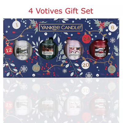 Yankee Candle Christmas Theme 4 Votive Sampler Candles Gift Set • £11.99