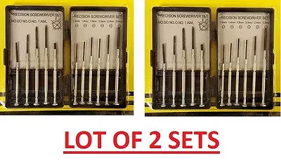 11pc Precision Screwdriver Set Micro Hobby Jeweler Watches Slotted Repair Case • $7.95