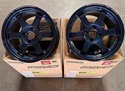 VOLK RACING TE37SL 15x8 4x100 35 CIVIC FIT INTEGRA MIATA MX5 WHEEL RIM MAG BLUE • $2615